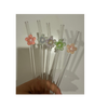 Glass Flower Straws