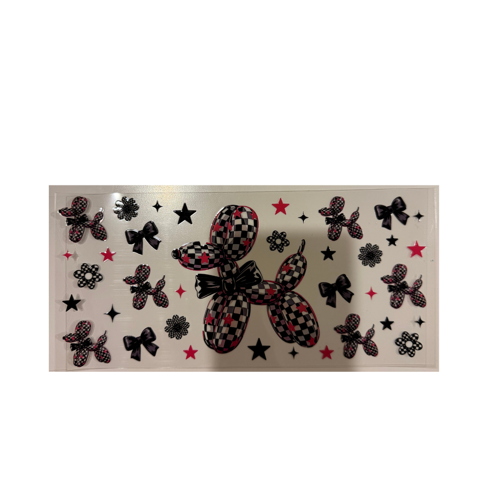 Star Checkered Balloon Dog