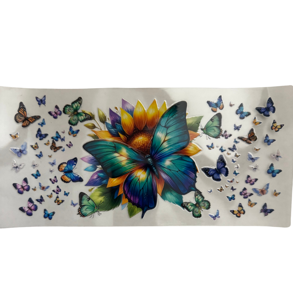 Teal Butterfly Sunflower