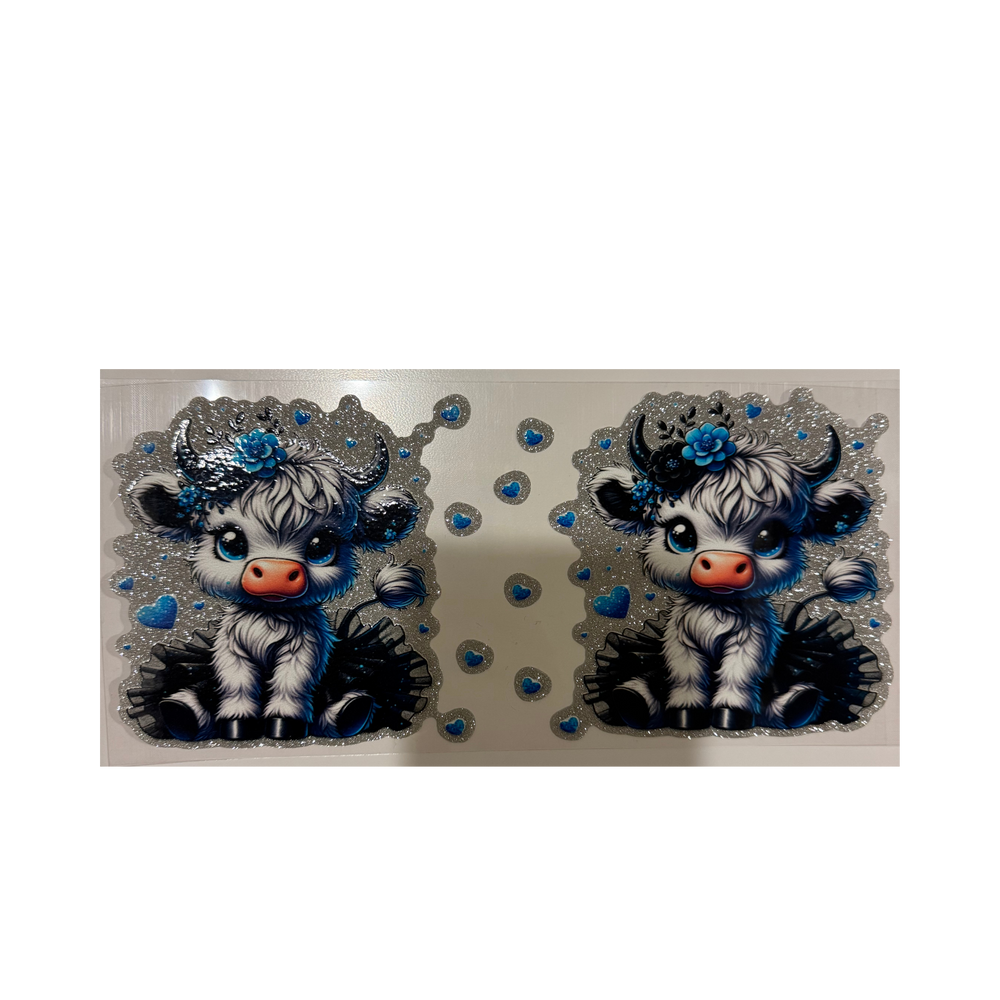 Cow w/ Blue Hearts - Glitter